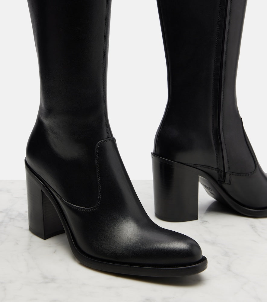 Black Chloe Phoenix 90 leather knee-high boots - Knee-high Boots