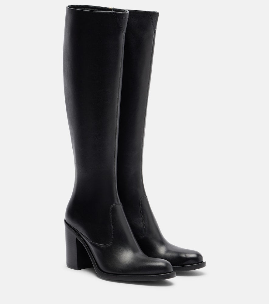 Black Chloe Phoenix 90 leather knee-high boots - Knee-high Boots