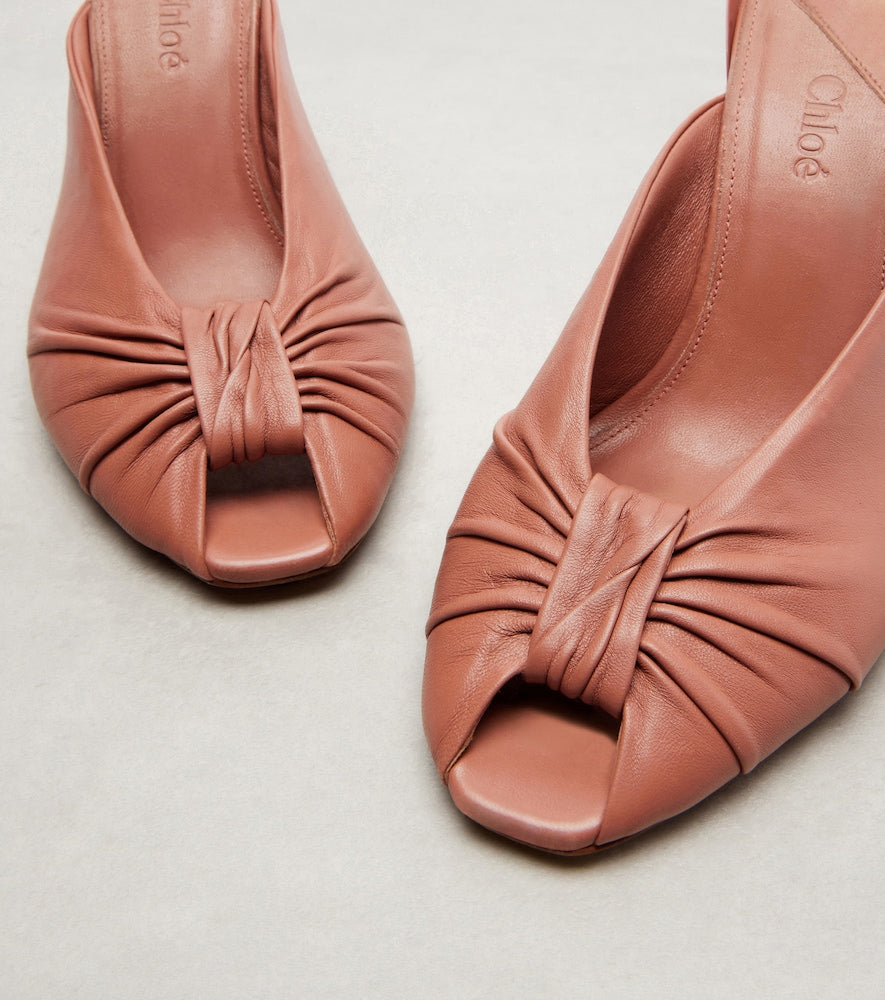 Brown Chloe Suzie leather mules - Heeled Sandals