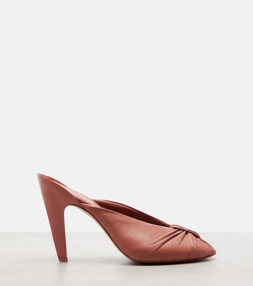 Brown Chloe Suzie leather mules - Heeled Sandals