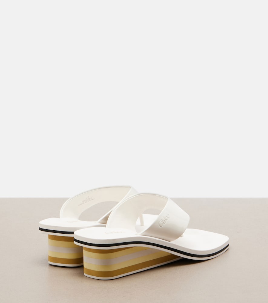 White Chloe Swimming Cool patent leather thong sandals - Heeled Sandals