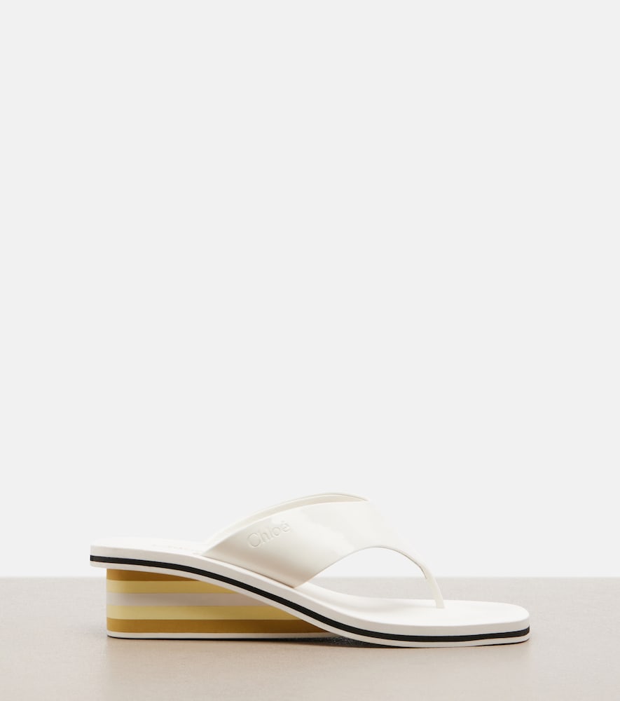 White Chloe Swimming Cool patent leather thong sandals - Heeled Sandals