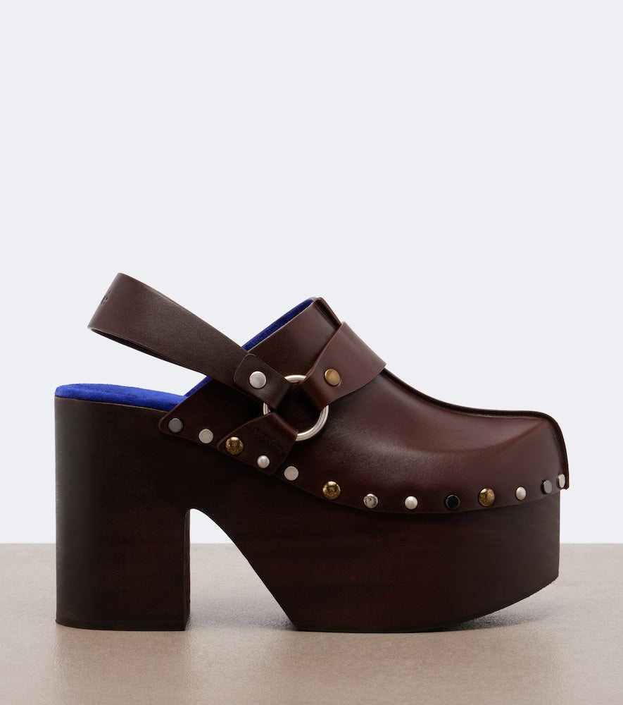 Chloe Talis leather platform clogs - Brown High-Heel Pumps