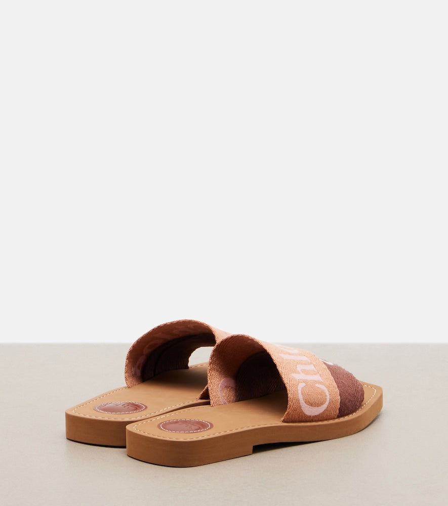 Chloe Woody canvas slides - Brown Slides