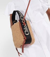 Chloe Woody Mini leather-trimmed bucket bag