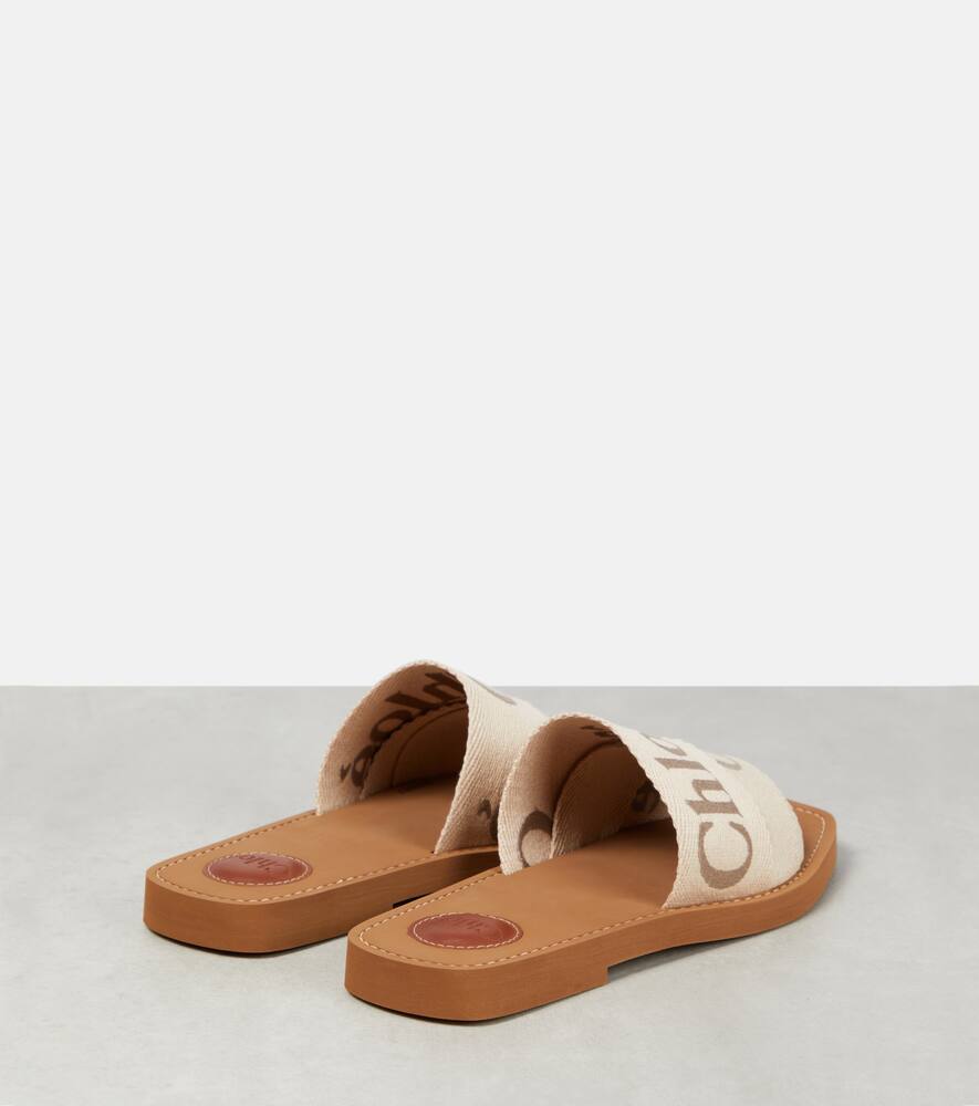 Chloe Woody canvas slides