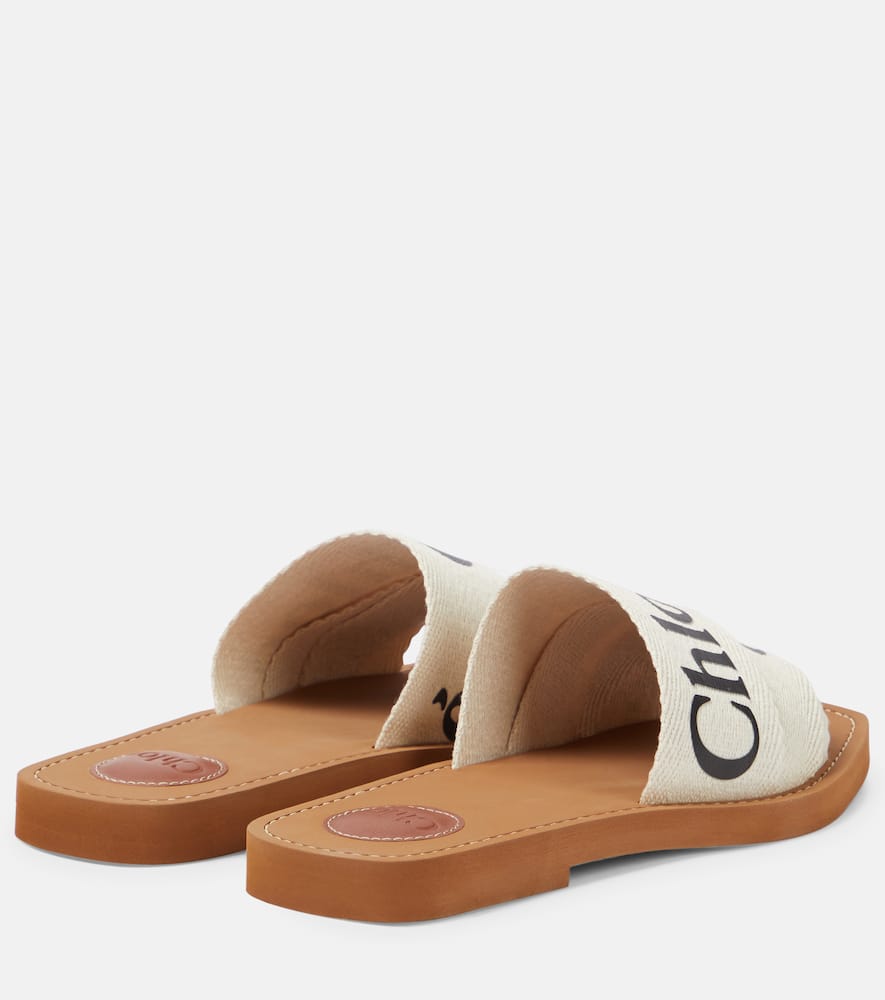 Chloe Woody canvas slides