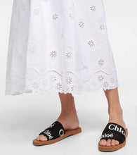 Chloe Woody canvas slides