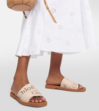 Chloe Woody canvas slides