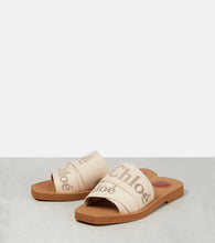 Chloe Woody canvas slides