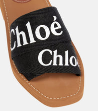 Chloe Woody canvas slides