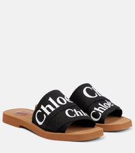 Chloe Woody canvas slides