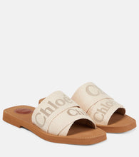 Chloe Woody canvas slides