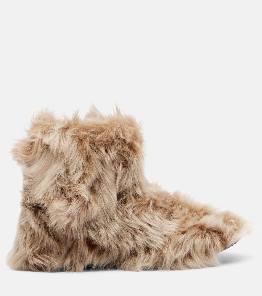 Christen Big shearling ankle boots (Beige) - Flat Boots