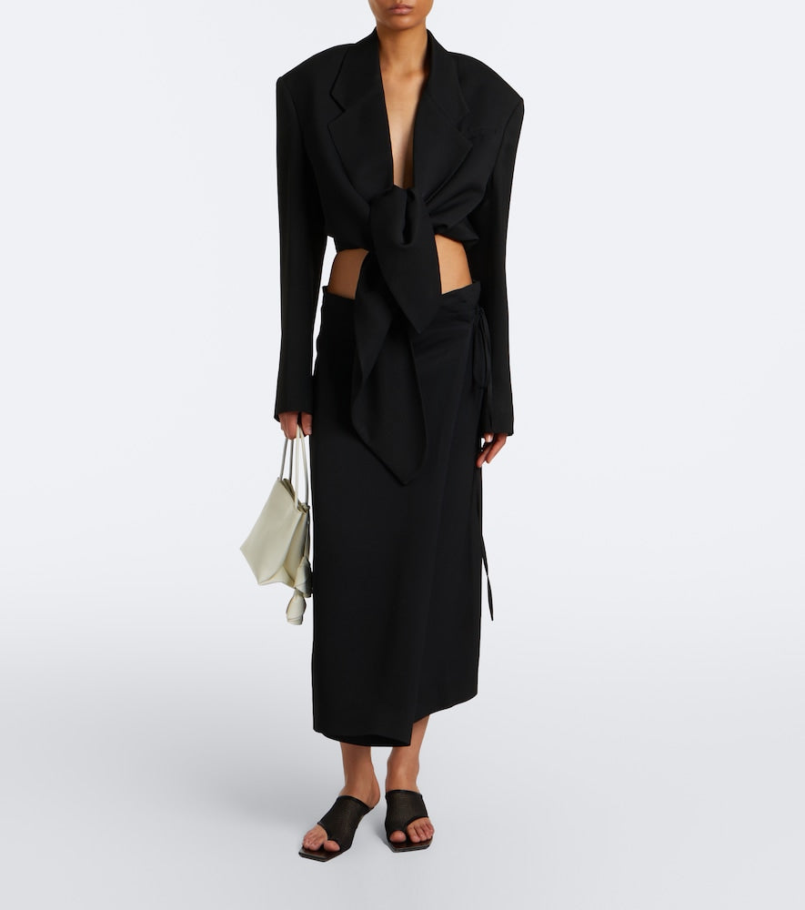 Christen Edge Stretch leather-trimmed mesh mules - Black Heeled Sandals