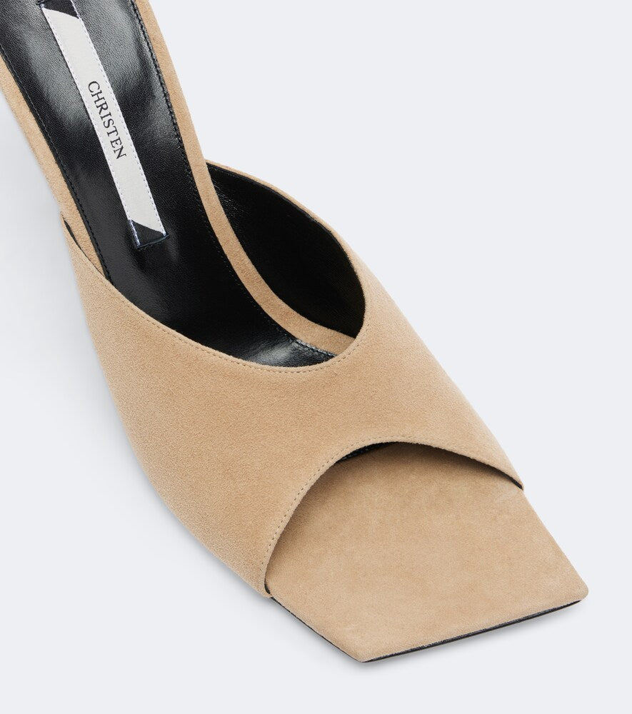 Christen Edge suede mules in Beige - Heeled Sandals