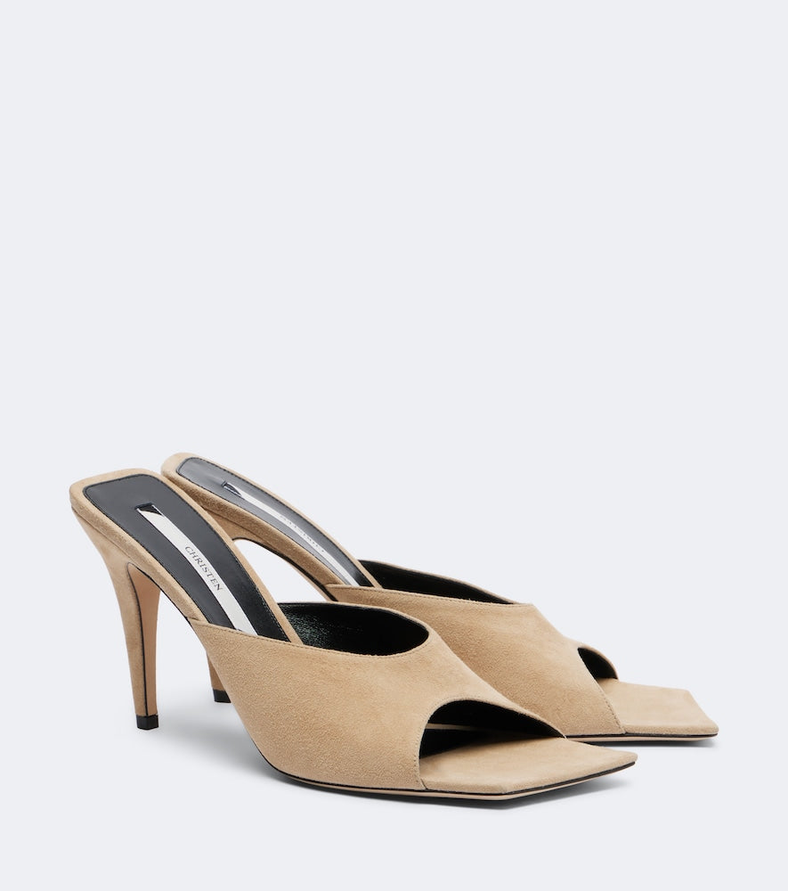 Christen Edge suede mules in Beige - Heeled Sandals