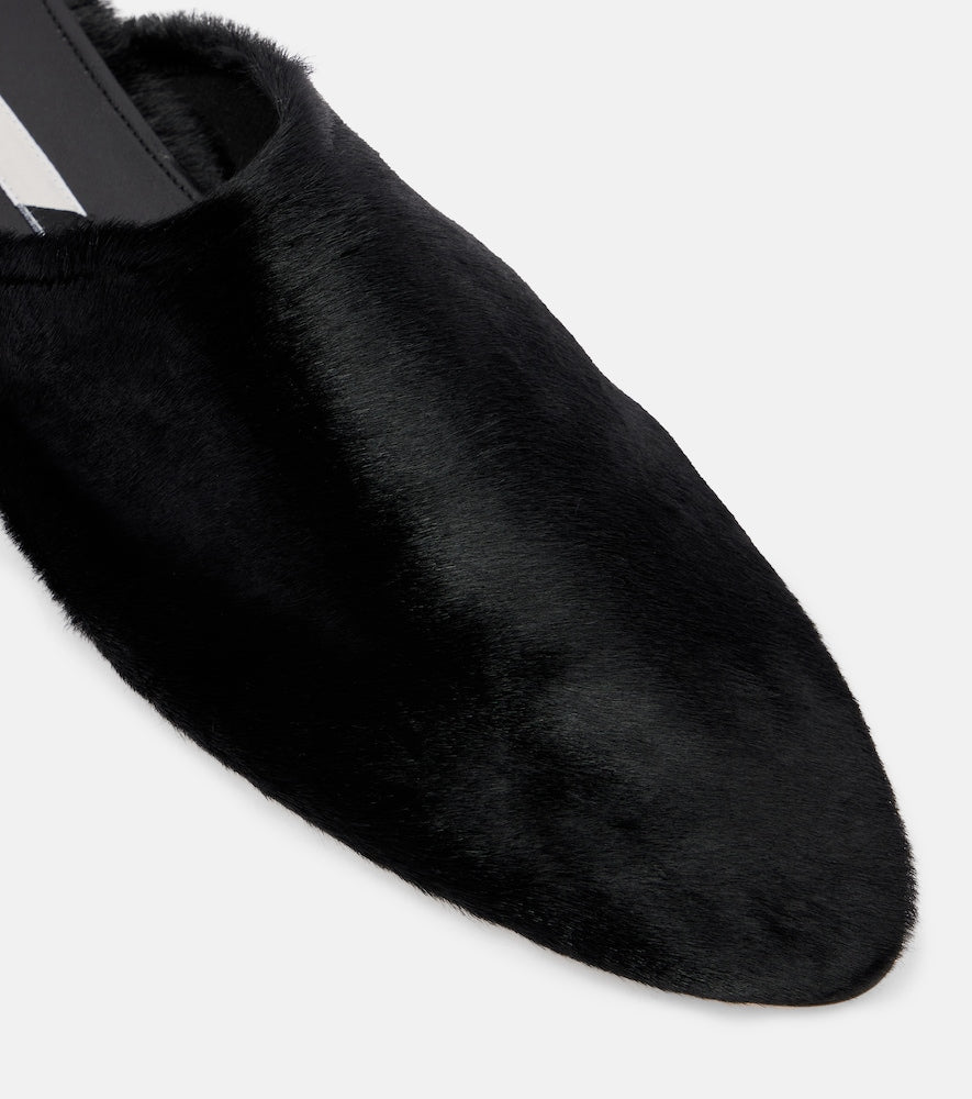 Christen Elipse calf hair mules in Black - Mules