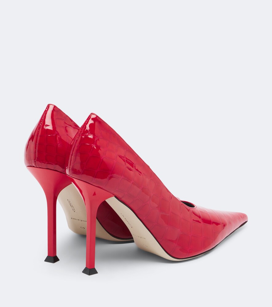 Christen Helix croc-effect patent leather pumps - Red High-Heel Pumps