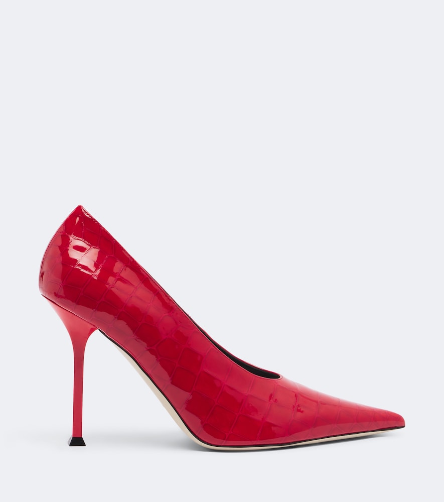Christen Helix croc-effect patent leather pumps - Red High-Heel Pumps