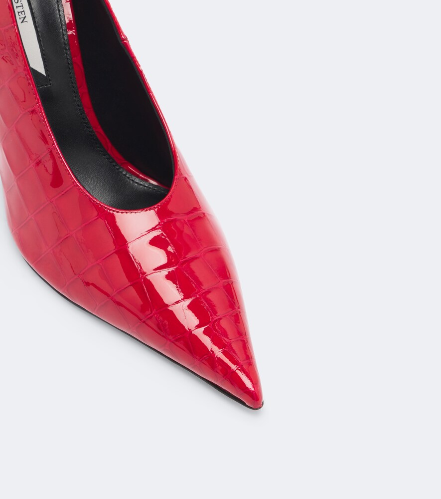 Christen Helix croc-effect patent leather pumps - Red High-Heel Pumps