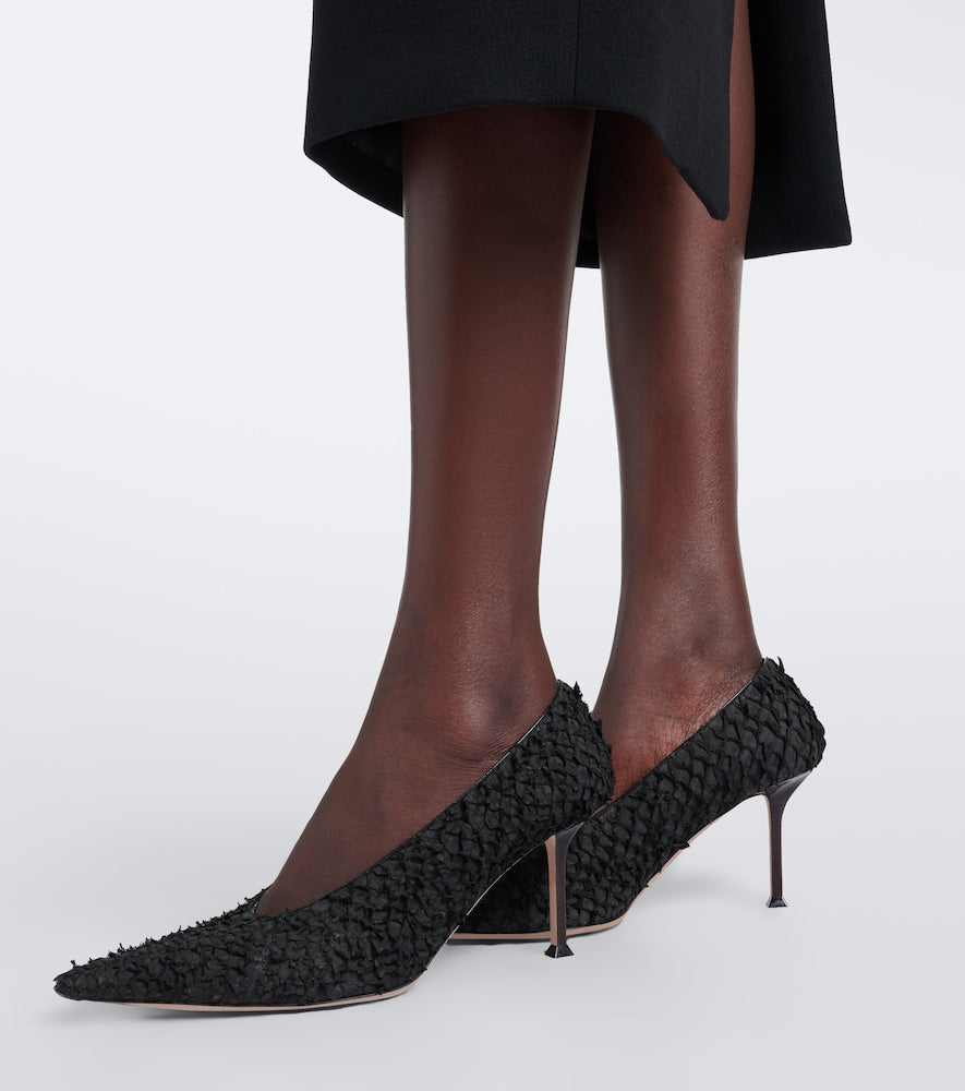 Christen Helix leather pumps in Black - Mid Heel Pumps