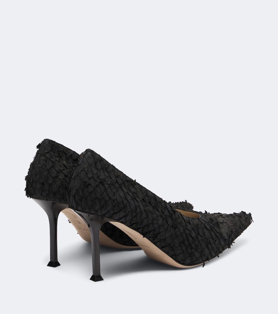 Christen Helix leather pumps in Black - Mid Heel Pumps