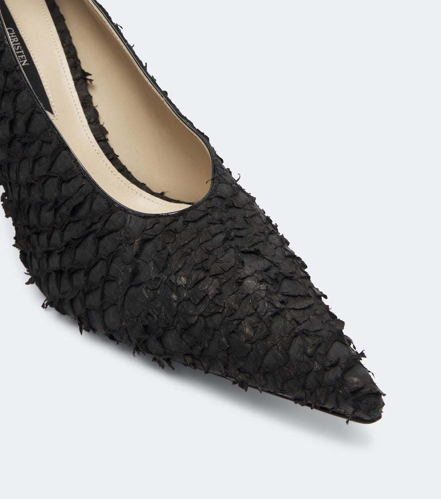 Christen Helix leather pumps in Black - Mid Heel Pumps