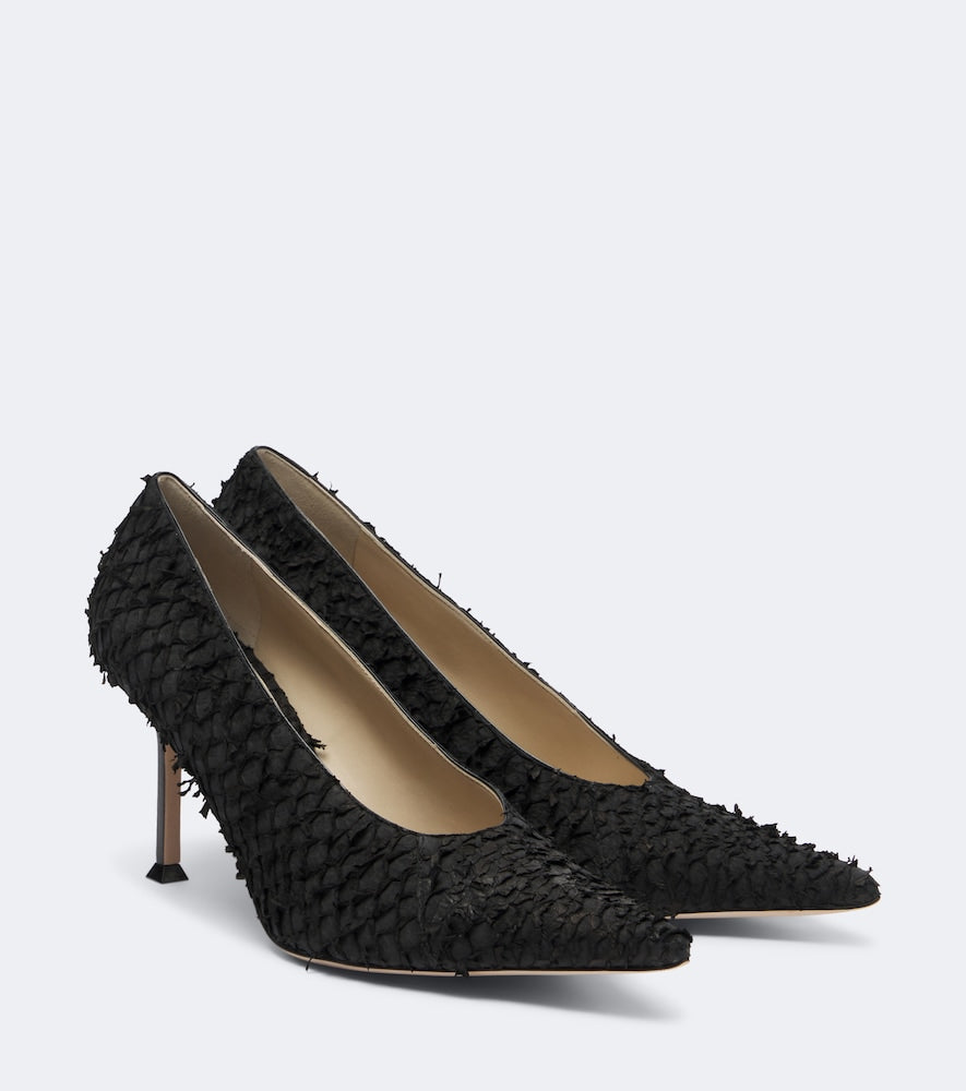 Christen Helix leather pumps in Black - Mid Heel Pumps
