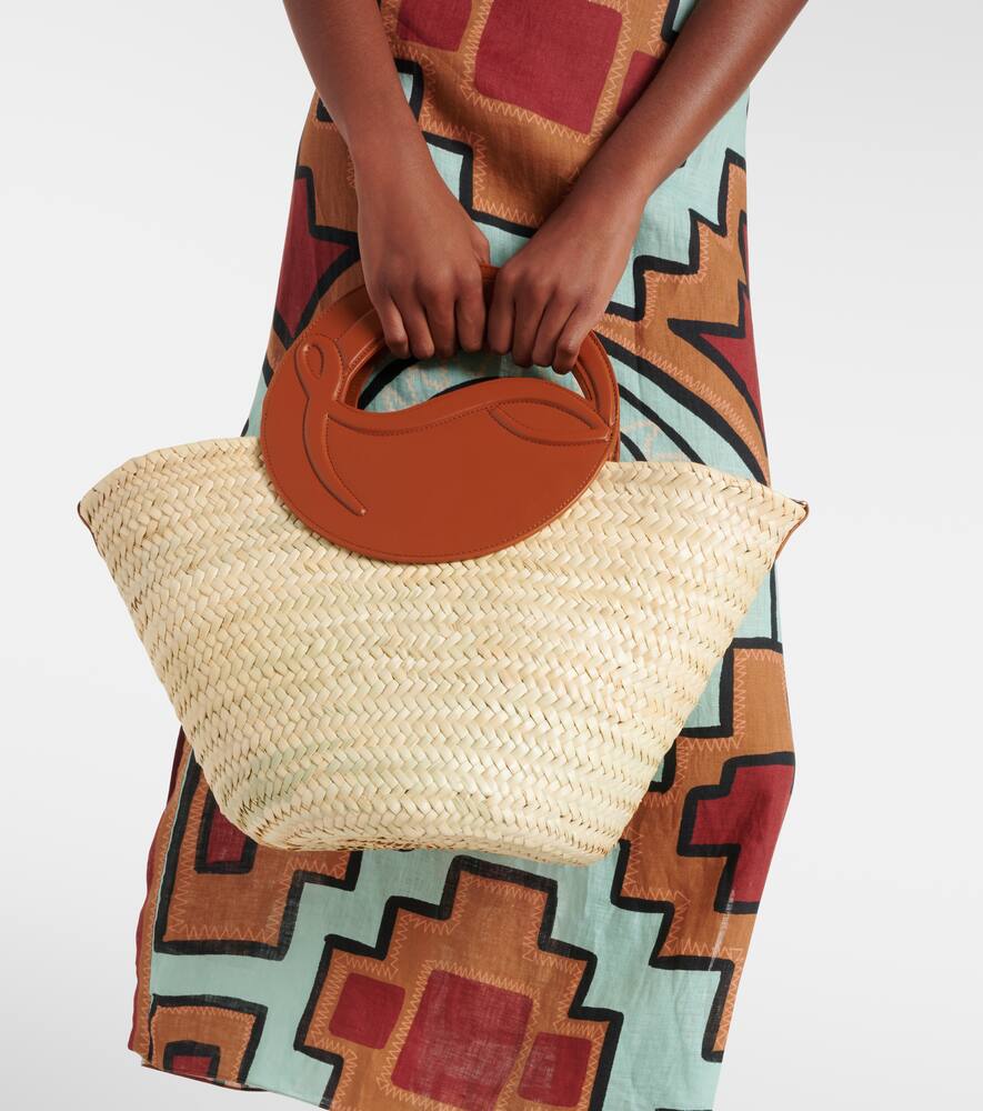 Christian Louboutin Biloumoon straw and leather basket bag