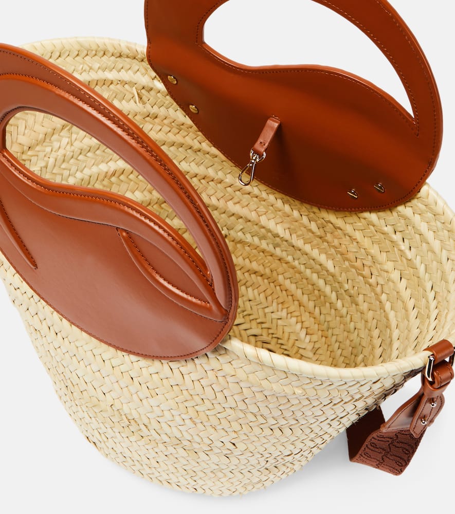 Christian Louboutin Biloumoon straw and leather basket bag