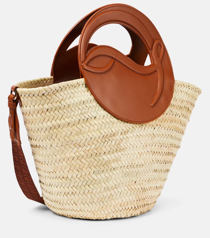 Christian Louboutin Biloumoon straw and leather basket bag