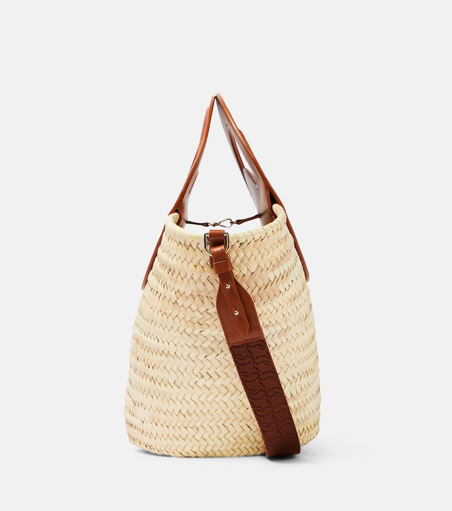 Christian Louboutin Biloumoon straw and leather basket bag