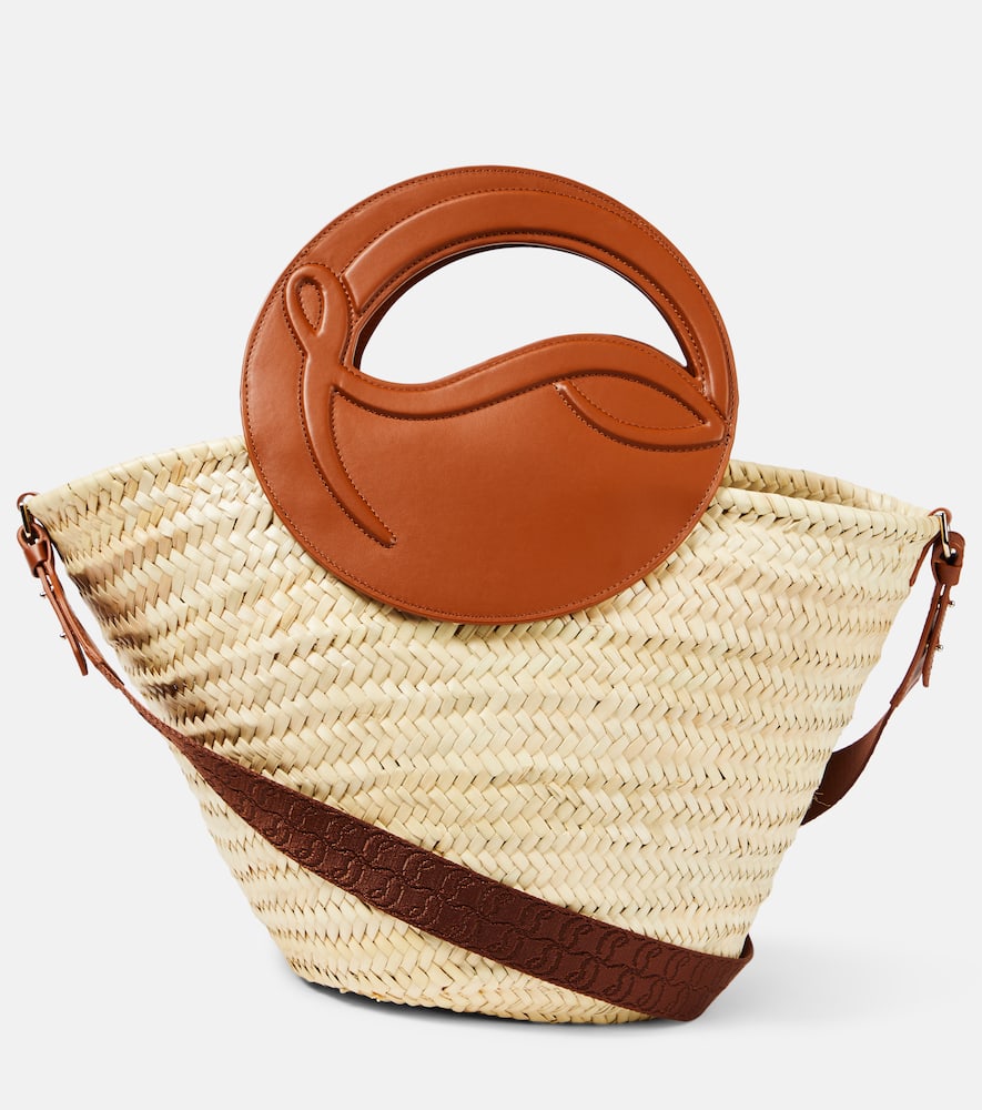 Christian Louboutin Biloumoon straw and leather basket bag. Shop Christian Louboutin Beach Bags for women now.