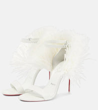Christian Louboutin Bridal Loubigirl 100 raffia-trimmed leather sandals
