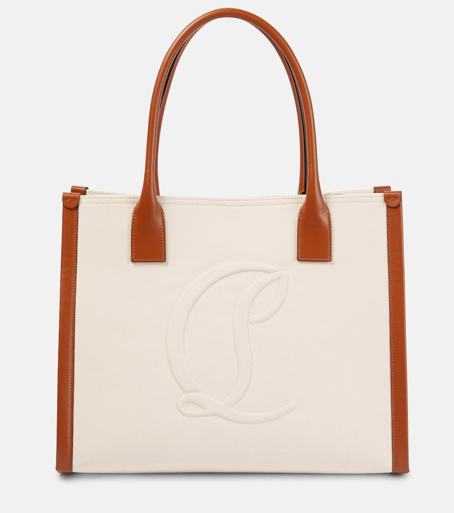 Christian Louboutin By My Side E/W Large canvas tote bag - Christian Louboutin By My Side 东西向大号帆布手提包
