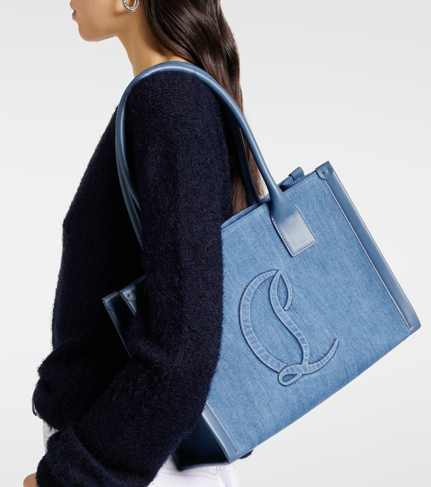 Christian Louboutin By My Side E/W Large denim tote bag