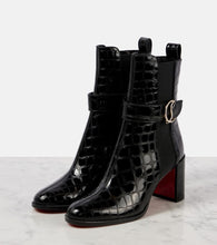 Christian Louboutin CL croc-effect leather ankle boots