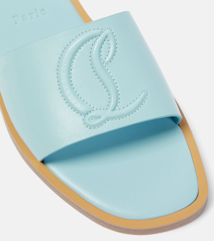 Christian Louboutin CL embossed leather mules