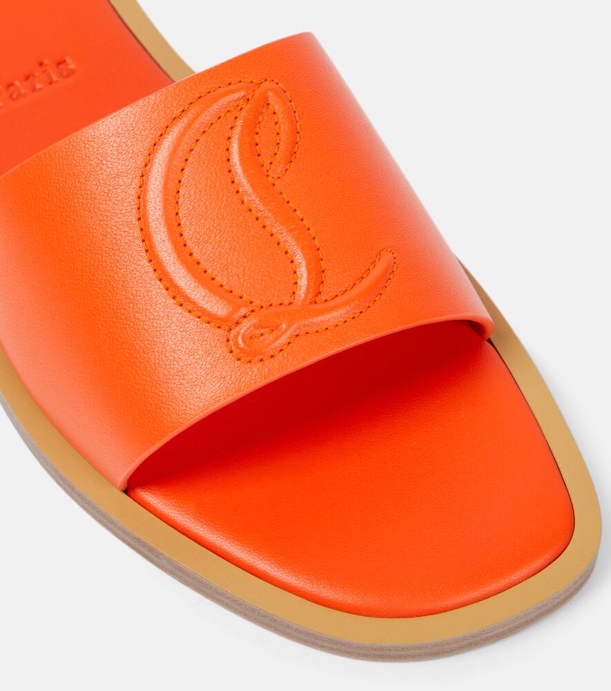 Christian Louboutin CL embossed leather mules