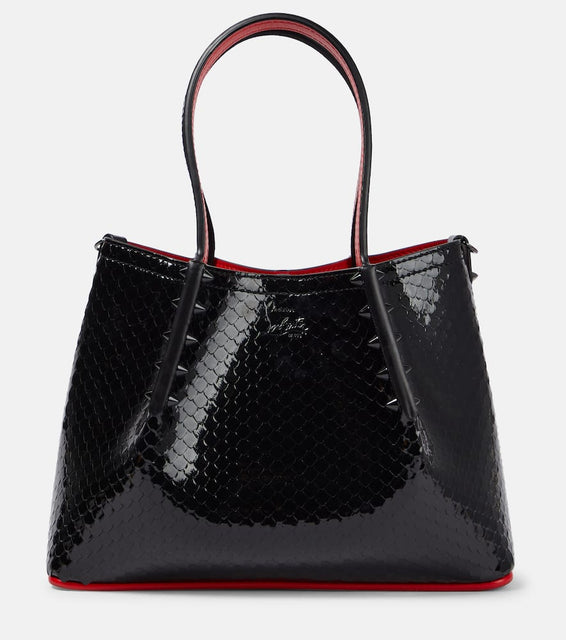 Christian Louboutin Cabarock Mini patent leather tote bag. Shop Christian Louboutin Shoulder Bags for women now.