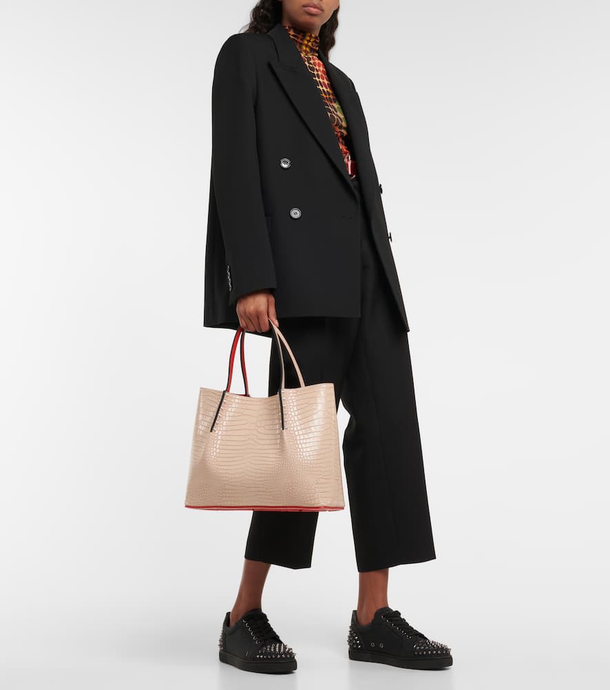 Christian Louboutin Cabarock Small croc-effect leather tote