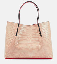 Christian Louboutin Cabarock Small croc-effect leather tote. Shop Christian Louboutin Tote Bags for women now.