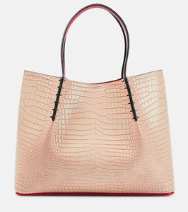 Christian Louboutin Cabarock Small croc-effect leather tote. Shop Christian Louboutin Tote Bags for women now.