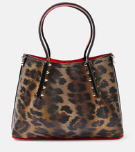 Christian Louboutin Cabarock Small leopard-print tote. Shop Christian Louboutin Top-Handle Bags for women now.