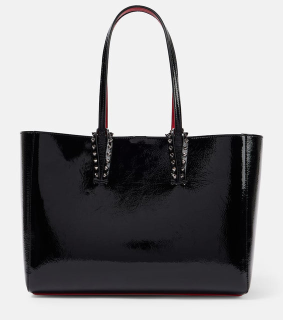 Christian Louboutin Cabata Small patent leather tote bag. Shop Christian Louboutin Tote Bags for women now.