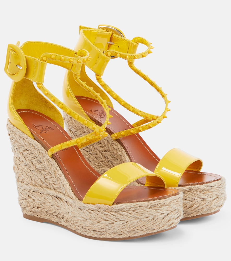 Christian Louboutin Chocazeppa Spikes 120 espadrille wedges - Christian Louboutin Chocazeppa Spikes 120 坡跟草编鞋