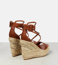 Christian Louboutin Chocazeppa leather wedge espadrilles