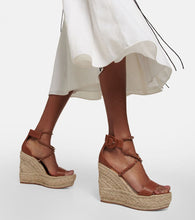 Christian Louboutin Chocazeppa leather wedge espadrilles