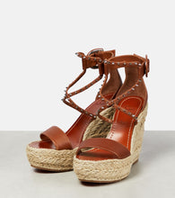 Christian Louboutin Chocazeppa leather wedge espadrilles